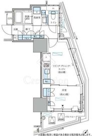 パークアクシス五反田スカイタワー 1LDK 35.95㎡の間取り図
