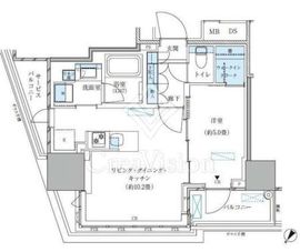 パークアクシス五反田スカイタワー 1LDK 39.27㎡の間取り図