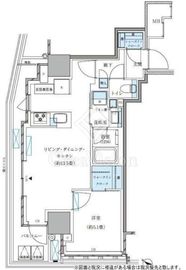 パークアクシス五反田スカイタワー 1LDK 44.43㎡の間取り図